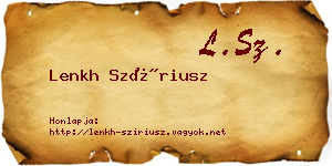 Lenkh Szíriusz névjegykártya